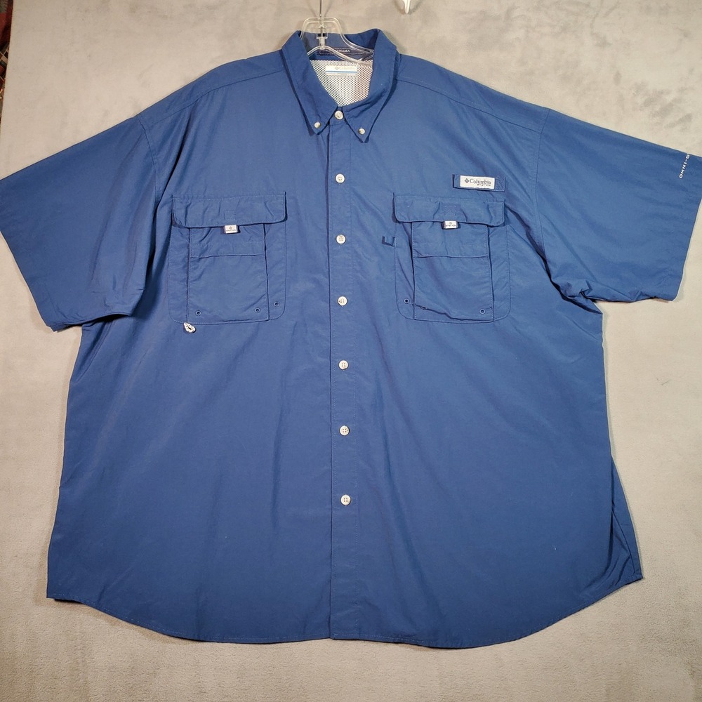 Lot of 2 Columbia Fishing Shirt Mens 3X Blue Green PFG Bahama Vented Omni Shade - Picture 4 of 10
